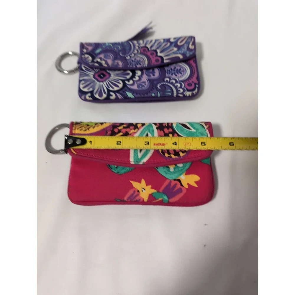 VERA BRADLEY Lot of 2 KEYCHAIN ID CARD HOLDER PURPLE RED - Picture 12 of 16